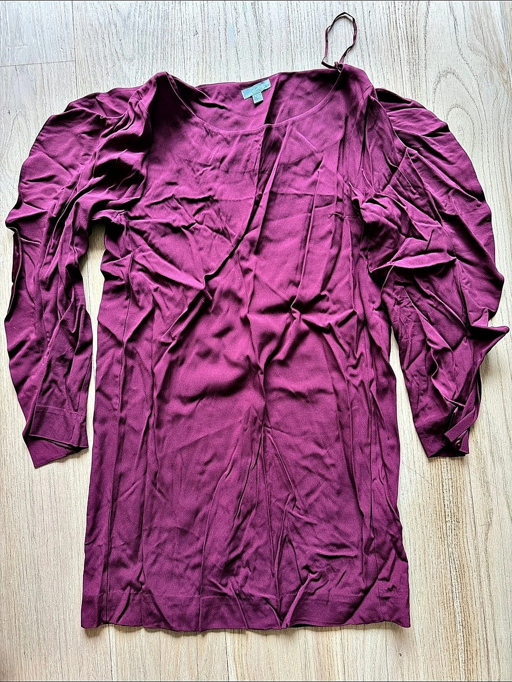 COS Long Sleeve Mini Dress in Purple